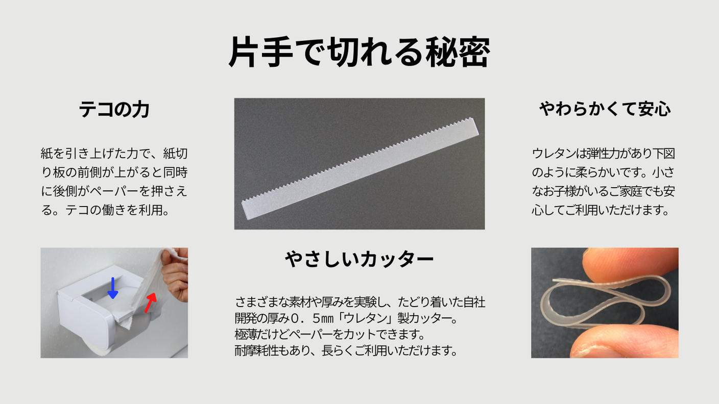 クラウドファンディングプロジェクト：特許取得記念！フタに触らずスパッと切れるトイレットペーパーホルダーKATATEKO
