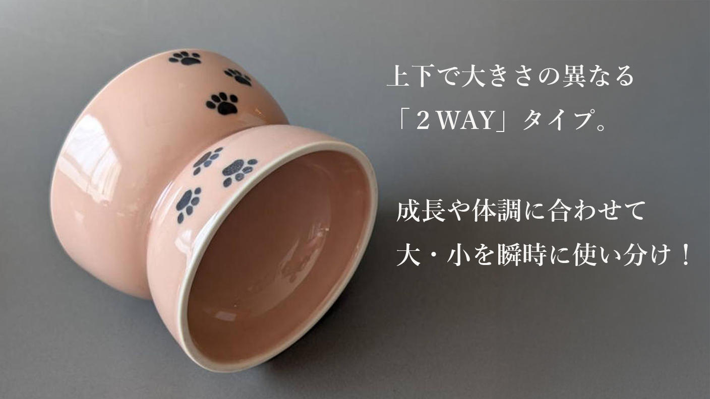 クラウドファンディングプロジェクト：状況に応じてすぐ使い分けられる！上下どちらでも使える有田焼のペット用食器　