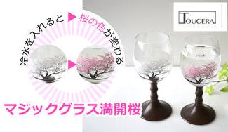クラウドファンディングプロジェクト：冷水で色が変わるマジックグラス　満開桜