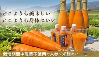 クラウドファンディングプロジェクト：人参が苦手な方でもごくごく飲める！人参と麹だけで作ったジュース【ザ・人参】