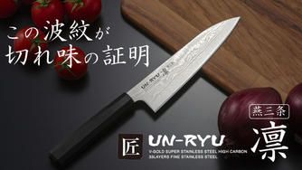 クラウドファンディングプロジェクト：切れ味に妥協しない人へ。毎日の料理が変わる、【匠　UN-RYU 凛　三徳包丁】