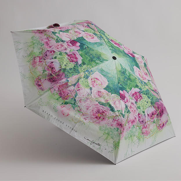 限定数50　VERYKAL 超軽量 自動開閉傘に水彩画プリント　Roses Roses Roses Roses