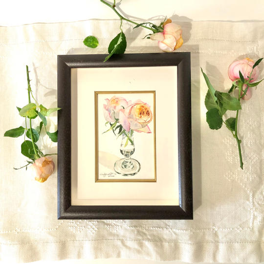 限定6名様　あなたの暮らしに、薔薇の吐息を。　花の水彩画オーダー　ハガキサイズ